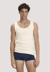 hessnatur Herren Athletic Shirt PURE COTTON aus Bio-Baumwolle - natur - Größe 4 = S