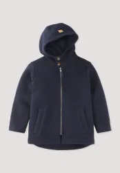 hessnatur Kinder Parka Relaxed aus Rhönwolle und eurpäischer Schurwolle - blau - Größe 110/116