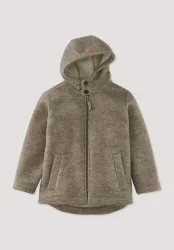 hessnatur Kinder Parka Relaxed aus Rhönwolle und eurpäischer Schurwolle - beige - Größe 134/140