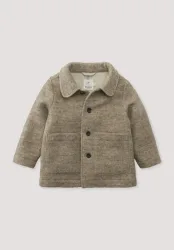 hessnatur Kinder Kurzmantel Relaxed aus Rhönwolle und europäischer Schurwolle - beige - Größe 134/140