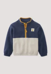 hessnatur Kinder Fleece Sweatshirt DIE MAUS Regular aus Bio-Baumwolle - blau - Größe 134/140