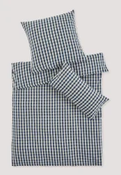 hessnatur Biber Bettwäsche Set ANTON - blau Grösse135x200 / 80x80 cm