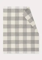 hessnatur Plaid ANTONIA aus Bio-Lambswool - grau - Größe 130x180 cm