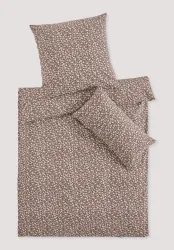 hessnatur Renforcé Bettwäsche Set MILLIE aus Bio-Baumwolle - braun - Größe 135x200 / 40x80 cm