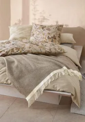 hessnatur Plaid JONNE aus Bio-Lambswool - braun - Größe 130x180 cm