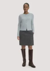 hessnatur Damen Walk Rock Mini aus Bio-Merinowolle - grau - Größe 34