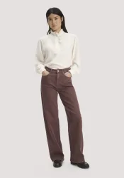 hessnatur Damen Jeans ALVA Wide Leg GARMENT DYE aus Bio-Baumwolle mit recycelter Baumwolle - rot - Größe 28/32