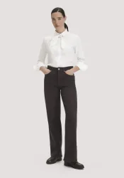 hessnatur Damen Jeans ALVA Wide Leg GARMENT DYE aus Bio-Baumwolle mit recycelter Baumwolle - braun - Größe 31/34