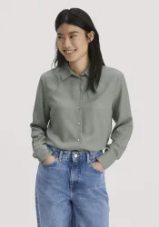hessnatur Damen Bluse Relaxed aus TENCEL? Lyocell - blau - Größe 48