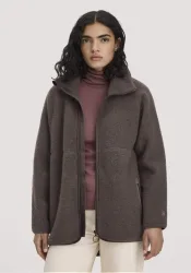 hessnatur Damen Wollfleece Jacke Oversized aus Bio-Merinowolle - lila GrösseL