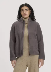 hessnatur Damen Wollfleece Jacke Regular aus Bio-Merinowolle - lila - Größe S