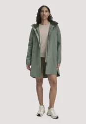 hessnatur Damen Allwetterparka Relaxed NATURESHELL aus Bio-Baumwolle - grün - Größe 38
