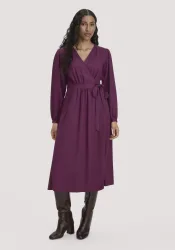 hessnatur Damen Kleid Midi Regular aus TENCEL? Lyocell - rot - Größe 34
