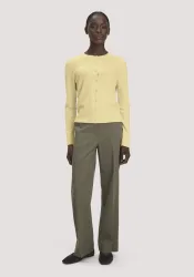 hessnatur Damen Hose Straight Leg Relaxed aus TENCEL? Lyocell mit Bio-Baumwolle - grün - Größe 34