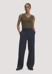 hessnatur Damen Hose Straight Leg Relaxed aus TENCEL? Lyocell mit Bio-Baumwolle - blau - Größe 34