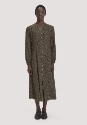 hessnatur Damen Midikleid Relaxed aus SaXcell® Lyocell - braun - Größe 36