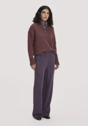 hessnatur Damen Gewebe Hose Wide Leg aus TENCEL? Lyocell - lila - Größe 34