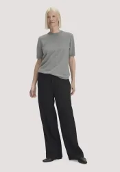 hessnatur Damen Gewebe Hose Wide Leg aus TENCEL? Lyocell - schwarz - Größe 38