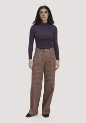 hessnatur Damen Wide-Leg Hose Relaxed aus Bio-Baumwolle - rot - Größe 48