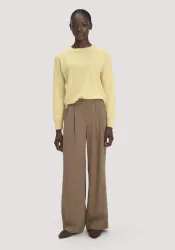 hessnatur Damen Twill-Hose Wide Leg aus TENCEL? Lyocell - braun - Größe 42