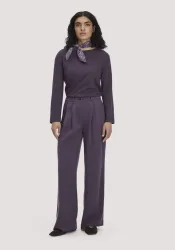hessnatur Damen Twill-Hose Wide Leg aus TENCEL? Lyocell - lila - Größe 34