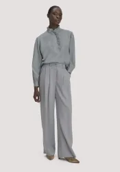 hessnatur Damen Gewebe Hose Wide Leg aus TENCEL? Lyocell - blau - Größe 34