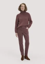 hessnatur Damen Gewebe Cord Hose Straight Leg aus Bio-Baumwolle - rot - Größe 40
