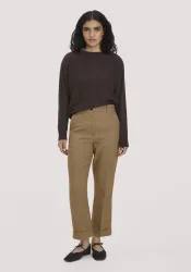 hessnatur Damen Hose Flared Leg aus Bio-Baumwolle - braun - Größe 36
