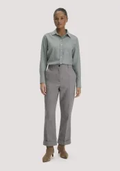 hessnatur Damen Hose Flared Leg aus Bio-Baumwolle - grau - Größe 38