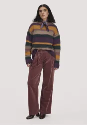 hessnatur Damen Cordhose Wide Leg aus Bio-Baumwolle - rot - Größe 38