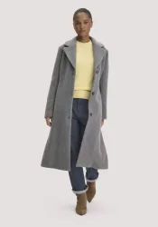 hessnatur Damen Wollmantel Revers Regular aus 100% Wolle (recycled) - grau - Größe 38