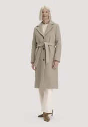hessnatur Damen Wollmantel Revers Regular aus 100% Wolle (recycled) - grau - Größe 36