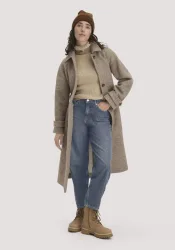 hessnatur Damen Mantel Relaxed aus Rhön- und europäischer Schurwolle - beige - Größe 36