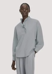hessnatur Damen Bluse Relaxed aus TENCEL? Lyocell - blau - Größe 38