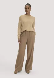 hessnatur Damen Gewebe Hose Wide Leg aus TENCEL? Lyocell - braun - Größe 36