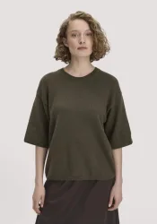 hessnatur Damen Strick Pullover Oversize aus Bio-Merinowolle mit Bio-Baumwolle - grün GrösseXL