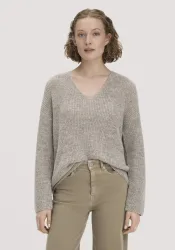 hessnatur Damen Strick Pullover Relaxed aus Alpaka - grau - Größe S