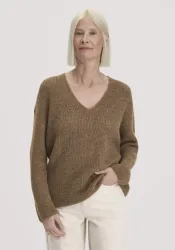 hessnatur Damen Strick Pullover Relaxed aus Alpaka - braun - Größe XXL