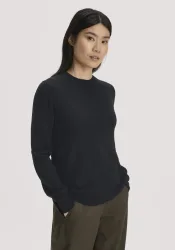 hessnatur Damen Pullover Regular aus Bio-Merinowolle - schwarz - Größe XXL