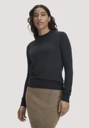hessnatur Damen Pullover Regular aus Bio-Merinowolle - blau - Größe M
