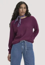 hessnatur Damen Pullover Relaxed aus Bio-Schurwolle mit Cashmere - rot - Größe M