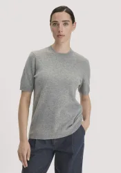hessnatur Damen Pullover Relaxed aus Bio-Schurwolle mit Cashmere - grau - Größe M