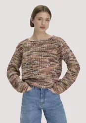 hessnatur Damen Strick Pullover Relaxed aus Alpaka und Bio-Baumwolle - rot - Größe S