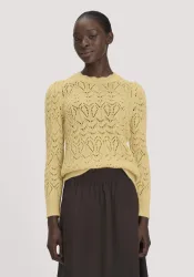 hessnatur Damen Pullover Regular aus Alpaka - gelb - Größe L