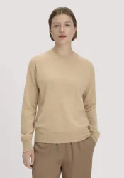 hessnatur Damen Pullover Relaxed BETTER RECYCLING aus Cashmere mit Recycling-Anteil - beige - Größe S
