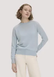 hessnatur Damen Pullover Relaxed BETTER RECYCLING aus Cashmere mit Recycling-Anteil - blau - Größe M
