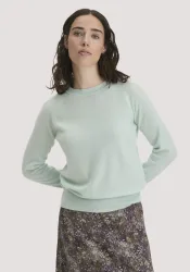 hessnatur Damen Pullover Relaxed BETTER RECYCLING aus Cashmere mit Recycling-Anteil - grün - Größe S