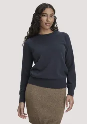 hessnatur Damen Pullover Relaxed BETTER RECYCLING aus Cashmere mit Recycling-Anteil - blau - Größe L