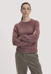 hessnatur Damen Strick Pullover Relaxed aus Wolle mit Bio-Baumwolle - rot - Größe L