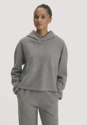 hessnatur Damen Pullover Oversize aus Schurwolle - grau GrösseL